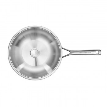 Wok KitchenAid, akcesoria KitchenAid, wok z pokrywką stal nierdzewna KitchenAid, wok stal nierdzewna, wok ze stali nierdzewnej, Multi-Ply Stainless Steel KitchenAid, wok 3-warstwowy, importer KitchenAid, wyłączny przedstawiciel KitchenAid, wok głęboki