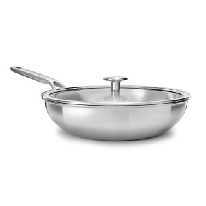 Wok KitchenAid, akcesoria KitchenAid, wok z pokrywką stal nierdzewna KitchenAid, wok stal nierdzewna, wok ze stali nierdzewnej, Multi-Ply Stainless Steel KitchenAid, wok 3-warstwowy, importer KitchenAid, wyłączny przedstawiciel KitchenAid, wok głęboki