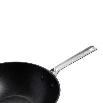 wok KitchenAid CC005737-001, wok ze stali nierdzewnej, wok z powłoką ceramiczną, wok na indukcję