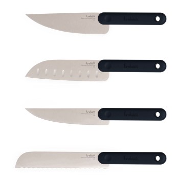japońskie noże, zestaw noży, komplet noży kuchennych, kolorowe noże, noże Trebonn, noże ze stali nierdzewnej, 