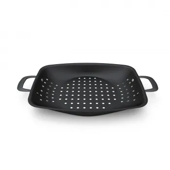 taca na grilla, taca grillowa BBQ, taca grillowa wysoka, grillroaster perforowany, CC002835-001 BK, taca do grillowania, taca grillowa stal węglowa, taca grillowa wielorazowa