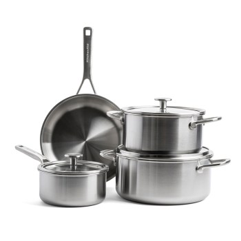 garnki KitchenAid, KitchenAid Multi-Ply Stainless Steel, CC004914-001, garnki ze stali nierdzewnej, zestaw naczyń, zestaw KitchenAid 